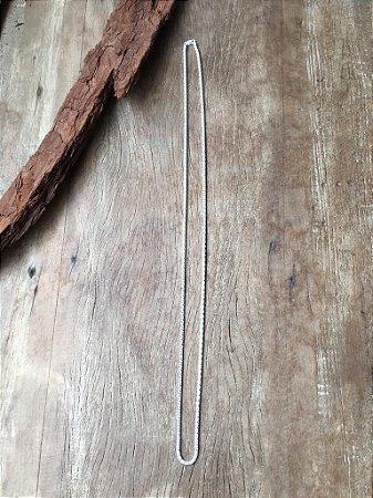 Corrente Pipoca Grossa Branca - 80 cm - Prata 925