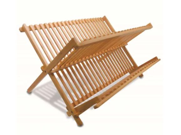 Escorredor Dobrável Pratos Em Bambu 46X34X23.5Cm