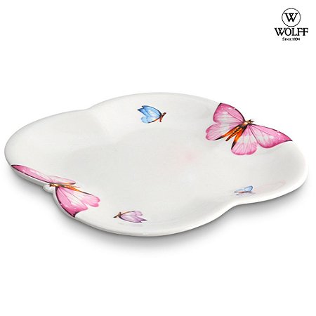 Conjunto 6 Pratos Sobremesa De Porcelana Borboletas