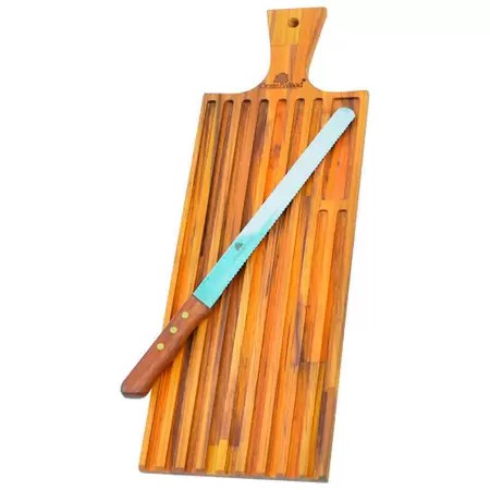 Tábua Baguete Migalheira Com Faca De Pão