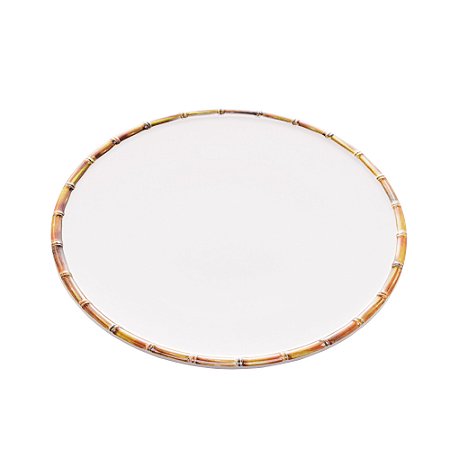 Sousplat Melamina Bambu Branco 33cm