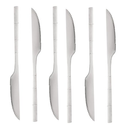 Conjunto 6 Facas Para Churrasco Bambu Elegant 22,3cm