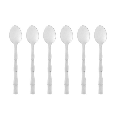 Conjunto 6 Colheres Sobremesa Bambu Elegant 15,2cm