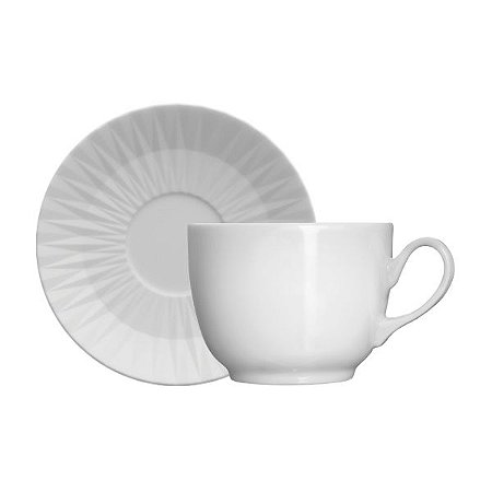 Xícara De Café Com Pires Diamante Branco 75Ml