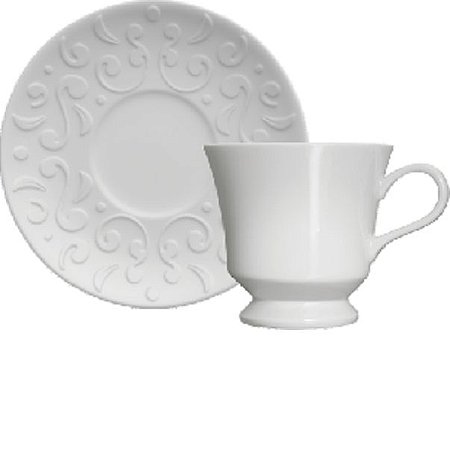 Xícara De Chá Com Pires Tassel Branco 190Ml