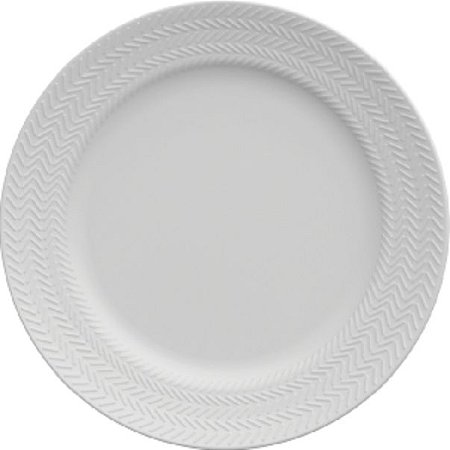 Prato Sobremesa Chevron Branco
