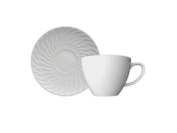 Xícara De Café Com Pires Tangram Branco 75Ml