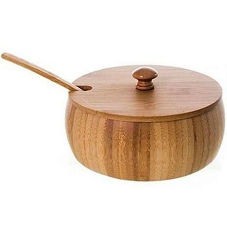 Farinheira Bambu Com Tampa E Colher