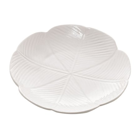 Prato Sobremesa Banana Leaf Branco 20cm