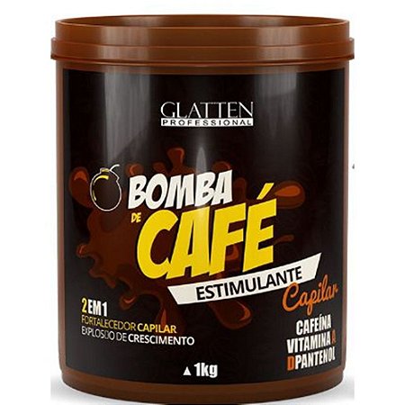 MÁSCARA HIDRATAÇÃO CAPILAR BOMBA DE CAFÉ GLATTEN 950G- EXPLOSÃO DE CRESCIMENTO