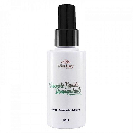 SABONETE LÍQUIDO DEMAQUILANTE - MISS LARY - CHÁ VERDE 100ML