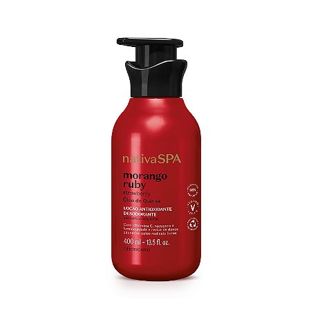 Loção Antioxidante Desodorante Corporal Nativa SPA Morango Ruby 400ml