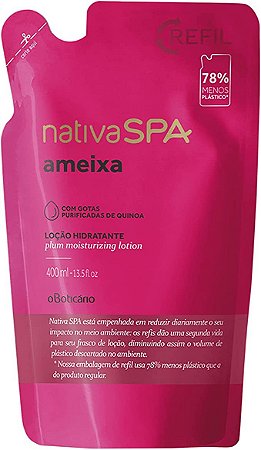 Refil Nativa SPA Loção Desodorante Hidratante Corporal Ameixa, 400 ml