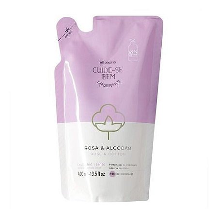 Refil Loção Hidratante Desodorante Corporal Cuide-se Bem Rosa e Algodão 400ml