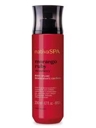 Body Splash Desodorante Colônia Nativa SPA Morango Ruby 200ml