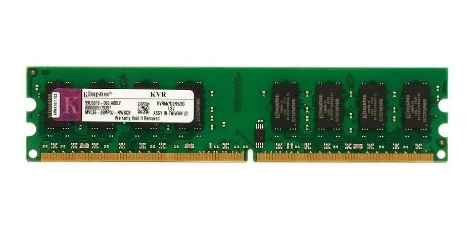 MEMORIA PC DDR2 KINGSTON 2GB KVR667D2N6/2G  667 MHz SEMINOVA