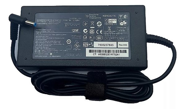 FONTE CARREGADOR COMPATÍVEL PARA HP ENVY 15 17-000 120W PLUG AZUL
