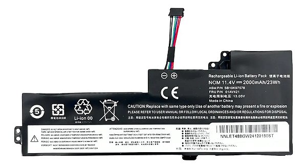 BATERIA COMPATÍVEL PARA LENOVO THINKPAD T470 T480 01AV421A 11.4V