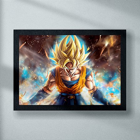 Quadro Decorativo Poster Goku Super Sayajin Dragon Ball Z em