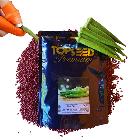 Sementes de quiabo Tropical Topseed Premium - 10MIL SEMENTES + CANIVETE DE DEDO