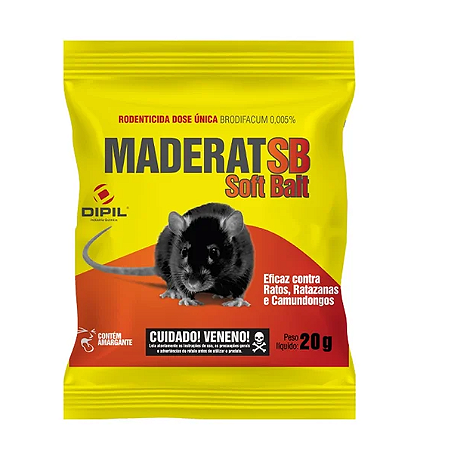 Maderat Soft Bait Iscas Atrativas para Ratos 20G - Dipil