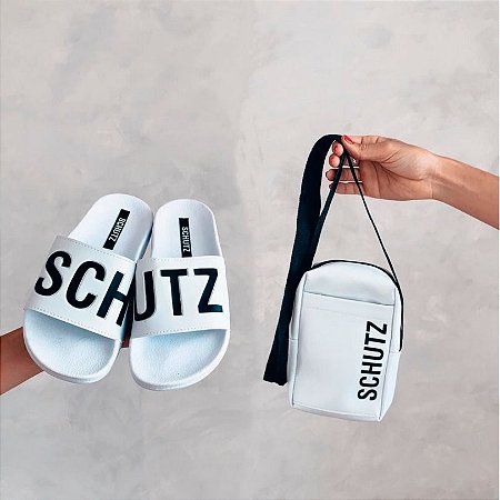 KIT Chinelo + Bolsa Schutz - Branco - Online Shoes