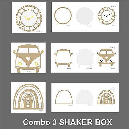 Combo Shaker | Arco Íris + Kombi + Relógio