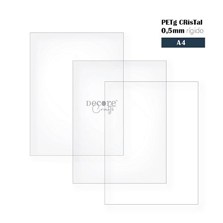 PETg Cristal 0,5mm - A4 - Pacote com 1 unidade