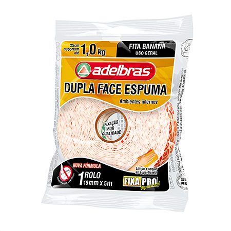 Dupla Face Espuma "Fixa Pro" Adelbras 10m
