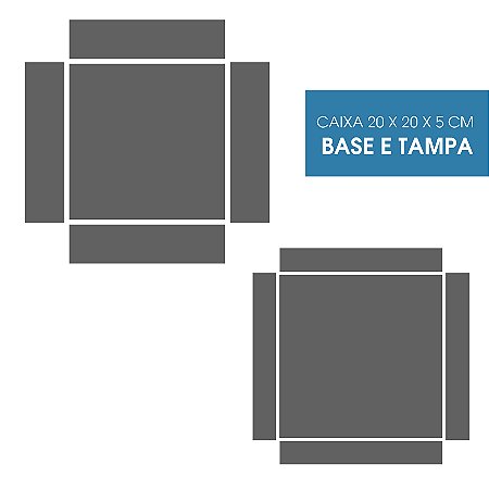 CARTONAGEM - KIT CAIXA CORTADA - QUADRADA 20X20X5 CM