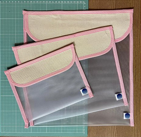 KIT PASTAS ORGANIZADORAS - 3 TAMANHOS - ROSA FOSCA