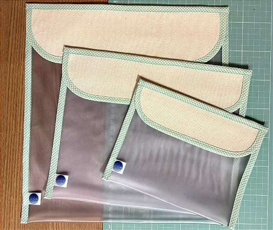 KIT PASTAS ORGANIZADORAS - 3 TAMANHOS - VERDE FOSCA