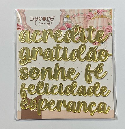 Aplique Acrílico Espelhado Dourado