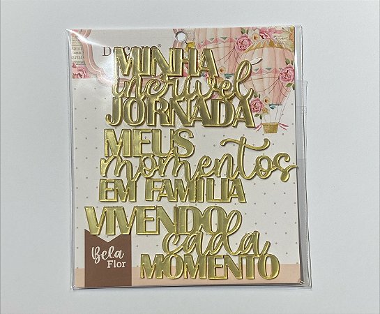 Aplique Acrílico Espelhado Dourado
