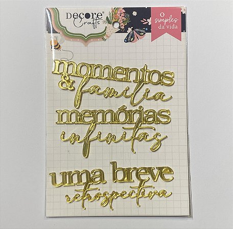 Aplique Acrílico Espelhado Dourado