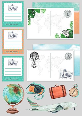 Coleçao Digital - Hora de Viajar - 12 páginas para impressão