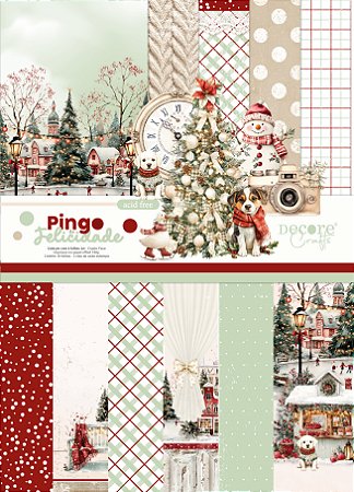 BLOCO A4 PINGO DE FELICIDADE - 18 FOLHAS A4 - 6 ESTAMPAS