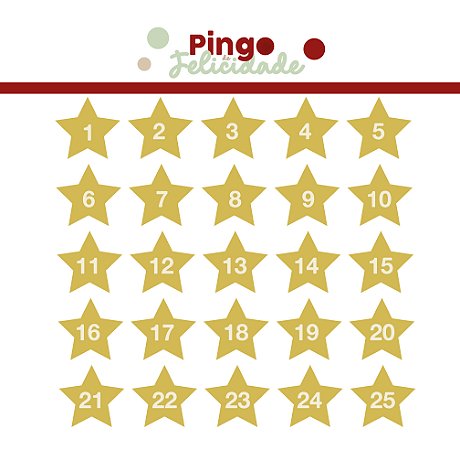 APLIQUE ESTRELAS DE NATAL GRAVADAS - 25 PÇS