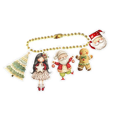 Coleção MAGIA - Acrílico Chaveiro Natal - 6 peças