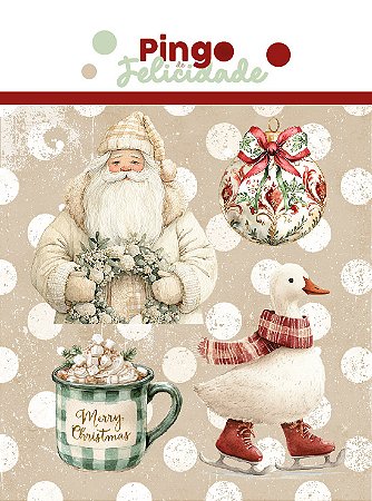 DTF UV - PINGO DE FELICIDADE NOEL