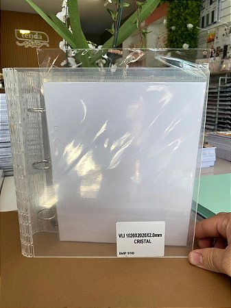 Álbum Acrílico 21 x 23 / garra de 3,5 cm - Bônus 10 folhas para ferragem