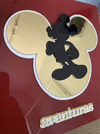 Cabeça Mickey - OBSERVAÇÃO: 2 Peças (branco e dourado) - 17x15cm