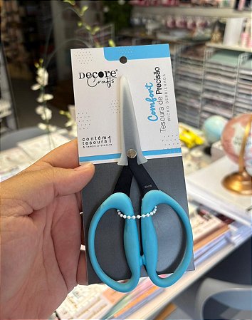 Tesoura de precisão micro serrilhada (Cabo emborrachado) - Decore Crafts