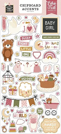 Special Delivery Baby Girl 6x13 Inch Chipboard Accents