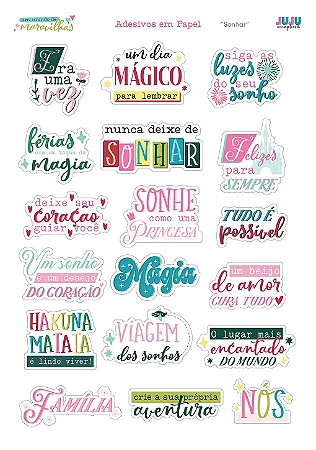 Adesivos em papel Sonhar - Coleção Um Mundo de Maravilhas