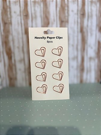 Clips para Papel Coração Cobre