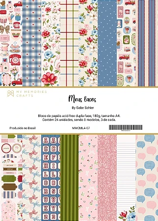 Bloco A4 - Coleção Meus Laços - MMCMLA-07