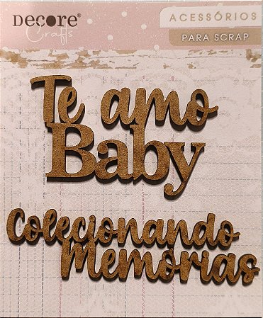 Aplique MDF te amo baby
