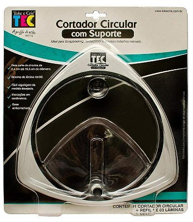 Cortador Circular Com Suporte Círculos De 2,4Cm Até 15,3Cm - NÃO INDICADOS PARA PAPEIS FOTOGRÁFICOS