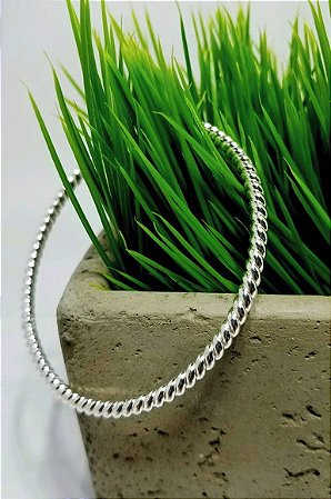 Pulseira Bracelete de Prata - Fio Torcido espessura de 3mm